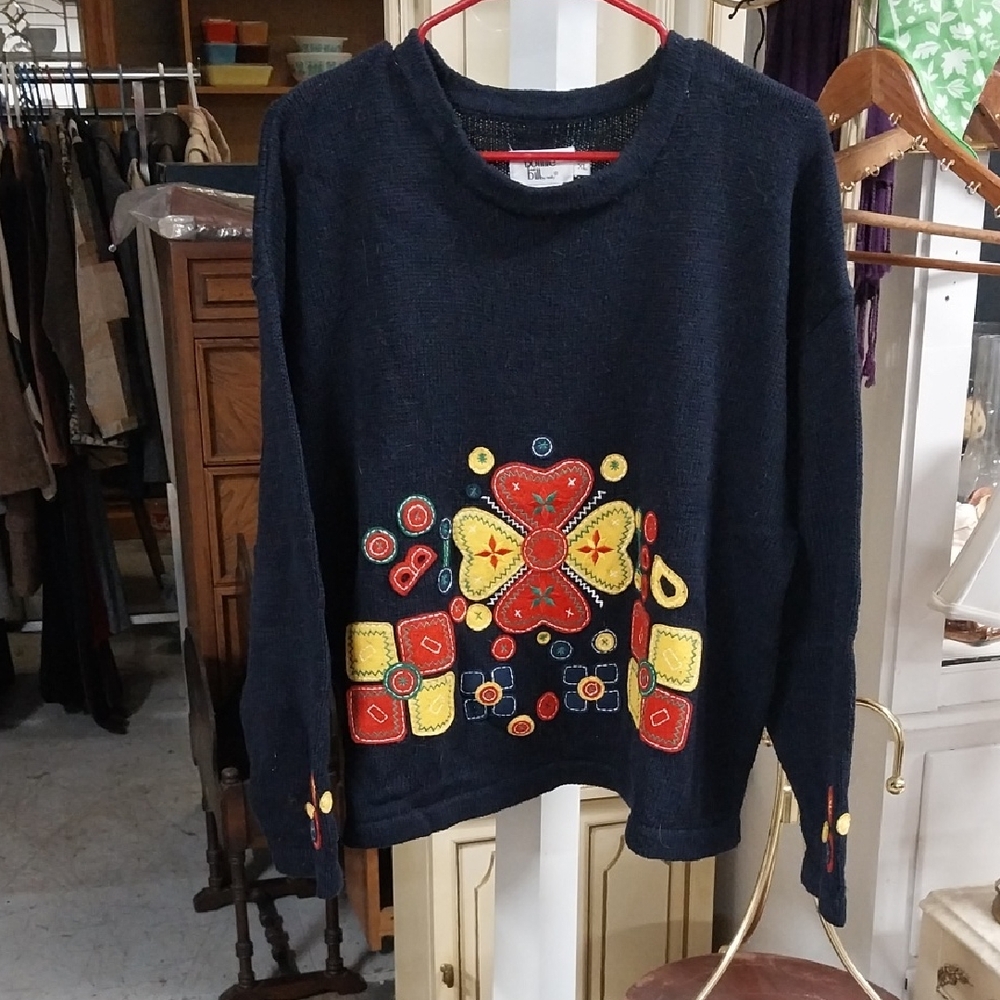 Bonnie And Bill By Holly Colorful Embroidered Sweater